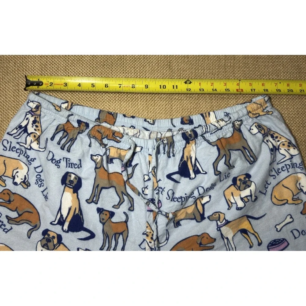 Pajamagram Dog Pajama Set Womens 1X Plus 2pc Flannel LS Top Elastic Pants Cotton